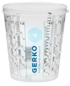 25x Gerko Mixing Cup, 1400ml Capacity, with Measurement Scale and Mixing Ratios