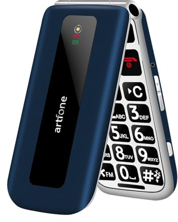 artfone F20 Seniorenhandy Klapphandy Ohne Vertrag丨2G GSM Handy für Senioren丨Dual SIM Großtasten Mobiltelefon丨2,4 Zoll Farbdisplay丨SOS Notruftaste丨FM Radio丨Sprachansage丨Kurzwahl丨1300mAh Akku - Blau