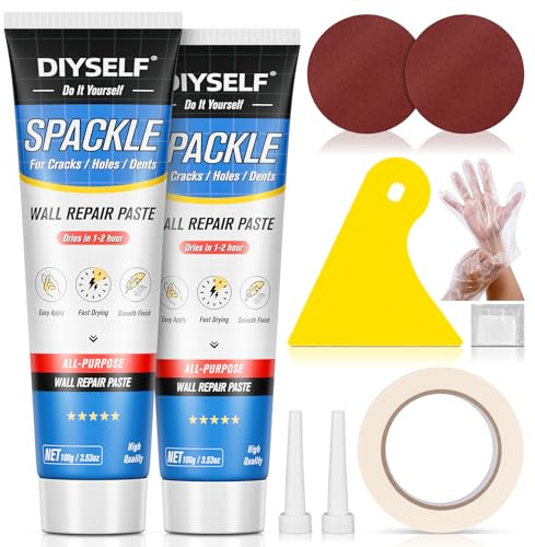 DIYSELF 9 Pack Drywall Repair Kit Spackle Fast-Drying Concrete Crack Filler