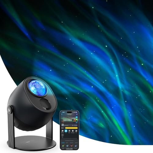 Govee LED Sternenhimmel Projektor, RGBW Aurora Lampe mit 52 Szenen, Timer, 18 White Noise, Alexa Matter Kompatibel Polarlicht Lampe, Smart Galaxy Sternenprojektor für Kinderzimmer Schlafzimmer Deko