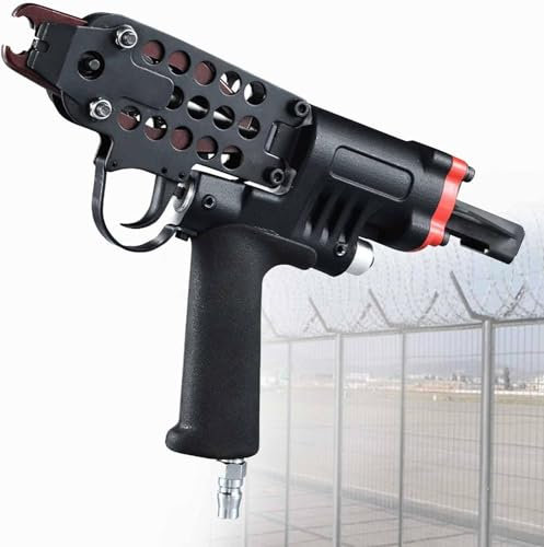 Cloueuse pneumatique pistolet à clouer à air comprimé Pince agrafeuse pour cage métallique, clôture, travail du bois, projets de bricolage professionnels