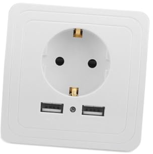 Tofficu Adattatore Muro con Protezione da Sovratensione Porte USB per Ricarica Veloce Elettrica Eu in Materiale Ignifugo Facile Installazione e Ufficio