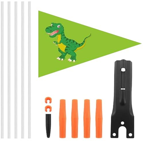 Bandera de bicicleta – Poste de visibilidad para niños, pancarta reflectante desmontable, accesorio de montaje flexible, conducción en remolque, mejora de la seguridad para niños, ciclismo, aventuras