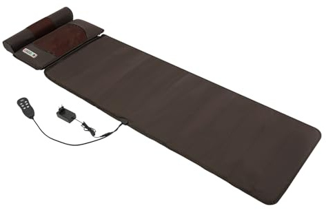 Massagematta med värmefunktion, elektrisk helkroppsmassageapparat med 10 vibrationsmotorer, 5 massagelägen, 3 intensitetsnivåer och fjärrkontroll, för att lindra helkroppsvärk (B)