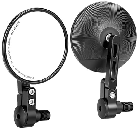 KEMIMOTO Espejos Moto de Extremo Manillar, E24 Certificación, Rotación de 360°, 2 Piezas Retrovisores Moto Homologados Laterales de 7/8 (22 mm)