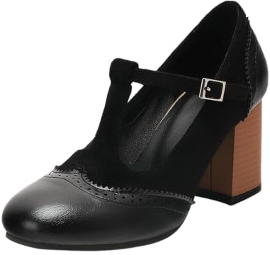 Zapatos de tacón con Tira en T y Hebilla, Estilo Moderno, Ideales para Eventos nocturnos y Fiestas, Mujer.