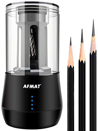 AFMAT Temperamatite ricaricabile a punta lunga per artisti, opzioni a 3 punti, arresto automatico, punta super lunga da 8-25 mm, temperamatite elettrico per artisti, per carboncini, disegni, schizzi,