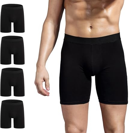 ZLYC Caleçon Coton Long Boxer pour Homme