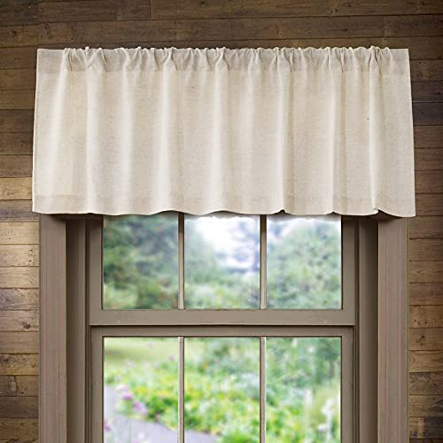 Valea Home Cantonnière en lin pour cuisine avec passe-tringle, rustique, ferme, 45,7 cm de long, pour salle de bain, salon, naturel, 1 panneau