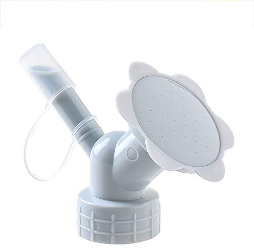 Tapón de botella, rociador 2 en 1, boquilla de plástico para botellas de flores, regadera, cabezal de ducha, herramienta de jardín, color gris, resistente y económico, bonito diseño