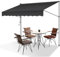 EINFEBEN Klemmmarkise Balkon, UV-beständig höhenverstellbar Einziehbar Klemmmarkise mit Handkurbel Höhenverstellbar, ohne Bohren, Polyester, 350 x 120 cm, Grau