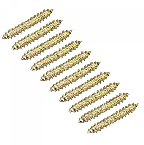 sourcing map 4x11mm Hanger Bolts, 12pcs Double Ended Self-Tapping Thread Wood to Wood Dowel Screws for Wood Connecting