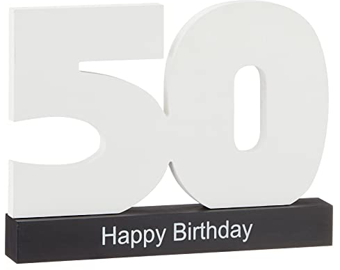 18. 30. 40. 50. Geburtstag individuelles Gästebuch Geburtstagszahl zum Beschriften, alle Gäste verewigen sich auf der Party (50th English)