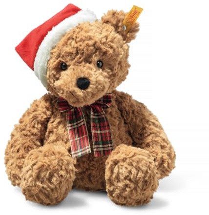 Steiff Kuscheltier Jimmy Teddybär Christmas, Süßes Stofftier mit Kunststoffaugen, Kinder, Jungen & Mädchen, Friends, Plüschtier 30 cm, Braun, 113239