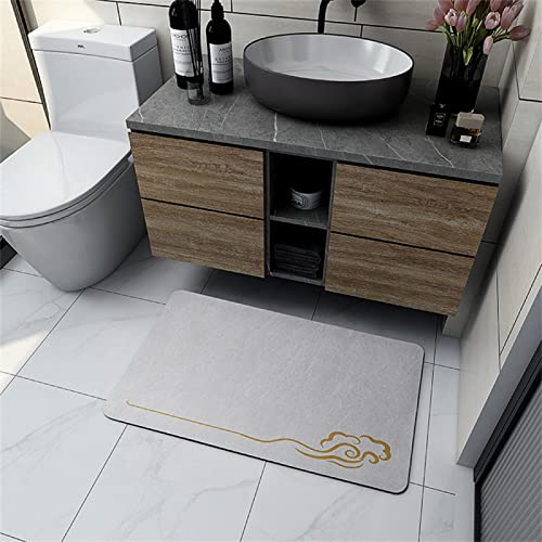 Badezimmerteppich Super Absorbierende Rutschfester Badematte, Badematten Badteppich 80x120cm Badvorleger Extra Schnelltrocknende Waschbare Badematte Home Rug, Badmatte Bodenmatte Floor Mat Hellgrün