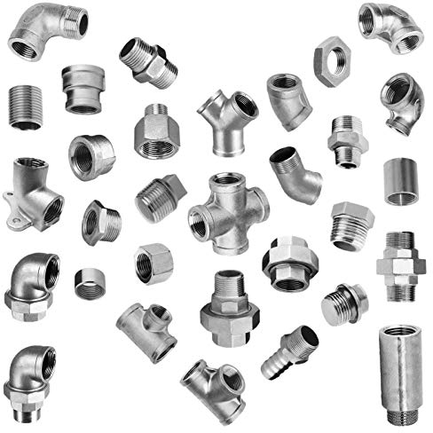 MegaHaustechnik Winkel 90° Grad aus V4A Edelstahl 1 Zoll IG x IG DN25 Innengewinde Innendurchmesser 30mm Gewinde Fitting Trinkwasser geeignet Rohr Verschraubung Kupplung Bogen L Stück VA INOX