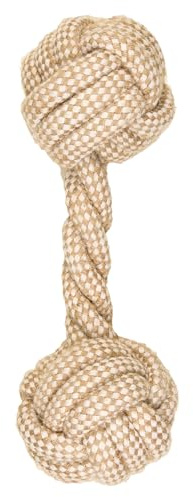 Jouet Chien Corde Coton Chanvre Naturel, à Macher, Jouet interactif - Haltère 24cm