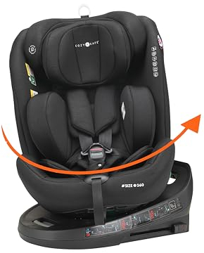 Cozy N Safe Siege auto bebe Pivotant à 360° (siège auto bébé 0 à 36kg) | Du bébé aux 12 ans |siege auto isofix | Inclinaison en 5 positions | Mousse à mémoire lavable | Certifié ECE R129 | Noir