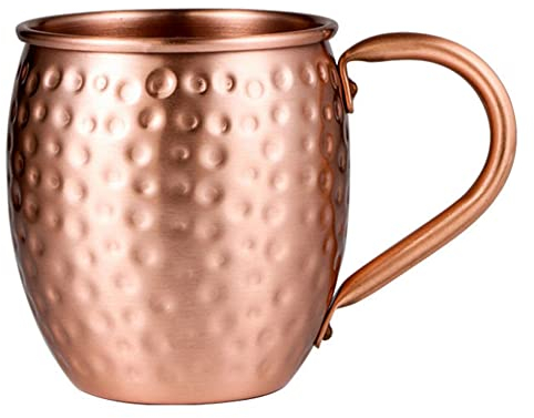 Duontyye 530ML 100% Pure Copper Mug Mug Drum Cup Cocktail Cup Pure Copper Mug Restaurant Bar Cold Drink Cup, A