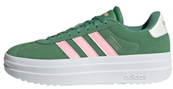 adidas Women's VL Court Bold Shoes, Preloved Green/Pink Spark/Ivory, 8 UK
