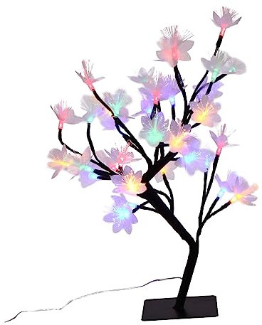 1pc Fiber Optic Flower Tree Light Led Desktop Tree Light Flower Tree Table Lamp Decorative Fiber Optic Lighting Tree/Flower Bonsai Night Light Home Decor Plastic Plug in Fiber Tree