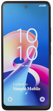 Simple Mobile, TCL 50 XE 5G, 128GB, Prepaid Smartphone, Blue, 50MP Camera, Locked