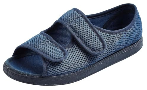 Coopers of Stortford Diabetic Sandals For Men (Blue, UK Footwear Size System, Adult, Men, Numeric, Wide, 9)