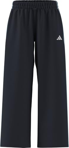 adidas Women's Essentials 3-Stripes Woven Parachute Pants, Night Navy/Icey Blue, L