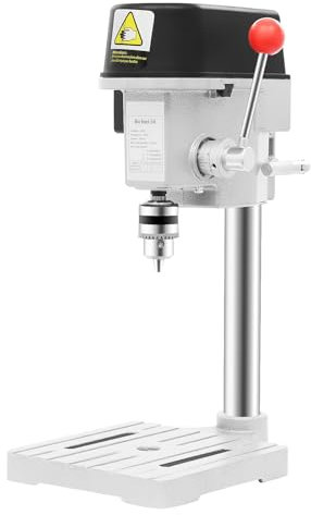 SICHENSH Mini Säulenbohrmaschine, 340W Tragbar Standbohrmaschine, Kompakte Standbohrmaschine mit Einstellbare Geschwindigkeit, Mini Elektrische Säulenbohrmaschine für Handwerker und Hobb