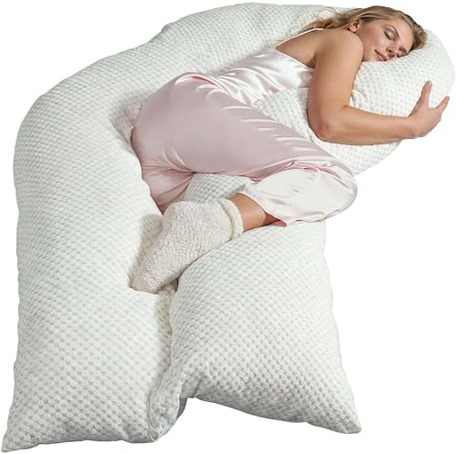 Traumreiter Seitenschläferkissen Jumbo XXL langes und extra hohes orthopädisches Komfortkissen, Schwangerschaftskissen zum Schlafen Stillkissen Kissen, Body Pillow Schlafkissen mit Bezug Perlweiß