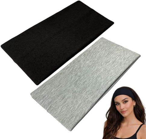 WESTEND CHOICE Extra Wide Headbands 11cm Plain Stretchy Kylie Head Band 2 Pack Unisex Bandeau Headbands for Women & Men Soft Hairbands Yoga Bandana Headband (Mixed set 4)