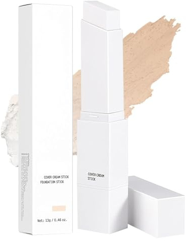 Color Changing Foundation Stick, Korean foundation White Foundation Stick, 2 in 1 Colour Changing Foundations Sticks, Full To Medium Coverage Base Makeup, Suitable for All Skin Types (Light)