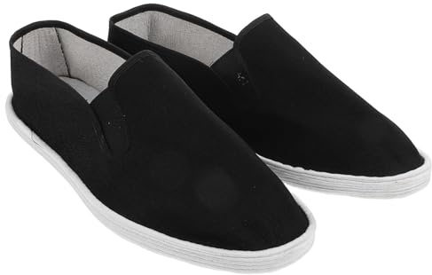ibasenice Chaussures de Kung-fu Chinoises pour Hommes, Chaussures en Tissu Traditionnelles, Noires, Taille 41, Respirantes et Flexibles, pour Arts Martiaux, Taï, Pratique et Usage Quotidien