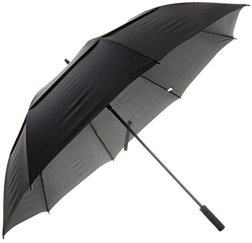 Umbrellaworld Belüfteter Golfschirm mit automatischer Öffnung, Schwarz