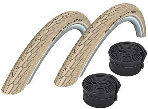 Road Cruiser 01022809CK 2 x Schwalbe Decke Creme mit Reflex + Schlauch 42-622 (AV-17 Autoventil)