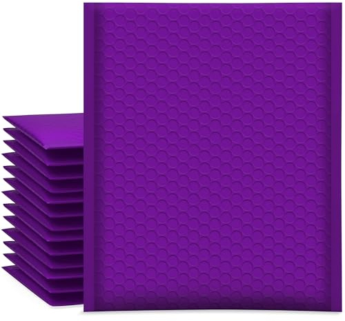 UCGOU Bubble Mailers 8.5x12 Inch Purple 25 Pack Usable Size 8.5x11 Poly Padded Envelopes #2 Medium Mailing Opaque Packaging Postal Self Seal Waterproof Boutique Shipping Bags for Clothes Makeup