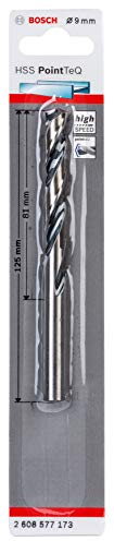 Bosch Professional 1x HSS Spiralbohrer PointTeQ (für Metall, 9 x 81 x 125 mm, Zubehör Bohrschrauber)