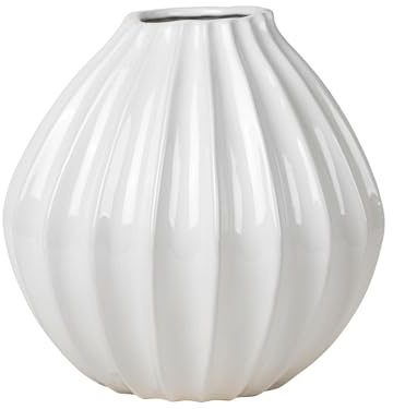 broste Copenhagen Wide Vase L Keramik Ivory 30 cm