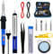 Kit de Soldador 60W Soldador de estaño Set de Soldadura electrico Temperatura Ajustable 12 in 1 Herramientas con Puntas Bomba de Desoldar Soporte Alambre de Soldadura para Varios Usos y Reparaciones