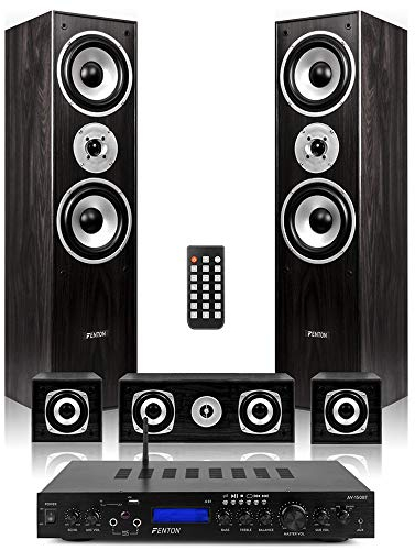 Fenton 5.0 Home Cinema Surround Sound System - Black Theatre System with Powerful Surround Sound Speakers, Ideal for Movies and Music