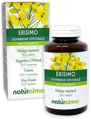 Hedge Mustard or Singer's Plant (Sisymbrium officinale) Flowering Tops Naturalma - 150 g - 300 Tablets - Food Supplement - Natural and Vegan
