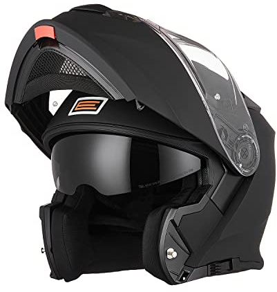 ORIGINE Casco Moto Modulare Omologato ECE Integrale Casco con Doppia Visiera Parasole