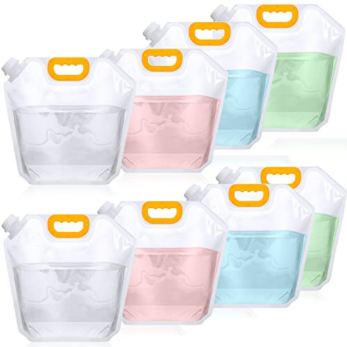 Tessco 8 Pcs 1.3 Gallon Collapsible Water Storage Bags, Clear Plastic, 1.0 Pounds