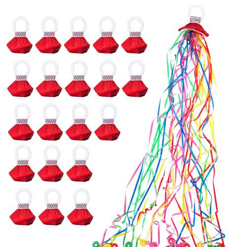 Confetti Poppers, Plastic No Mess Streamers, Party Poppers for Birthday,Wedding,Celebrations,Graduation Party (Colorful, 20 Pack)