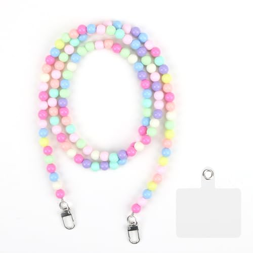 Handy-Kordel,Handykette Perlen,Handytasche zum Umhängen,Handyband zum Umhängen,Handyanhänger mit Transparent Patch,Schlüsselkette,Handy Umhängeband,Handykette Perlen zum Umhängen,Handy Zubehör