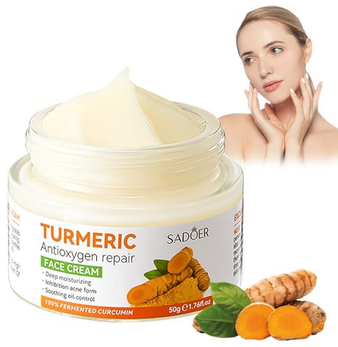 Turmeric Face Cream, Brightening Face Cream for Radiant&Glowing Skin,Dark Spot Corrector Age Spot Remover,Anti Aging,Natural Turmeric Cream Skin Care,Vitamin C Moisturiser for Face