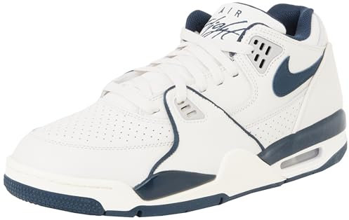 NIKE Men's Air Flight '89 Low Sneaker, Phantom Armory Navy Lt Iron Hours Sail, 9.5 UK
