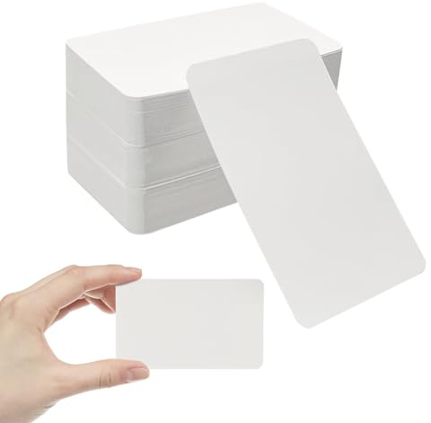 150 Pieces Blank Kraft Paper Cards, 9 x 5.2cm Blank Business Cards, Portable Craft Words Paper, Small DIY Gift, Word Message Kraft Paper Tags for School Home Learning
