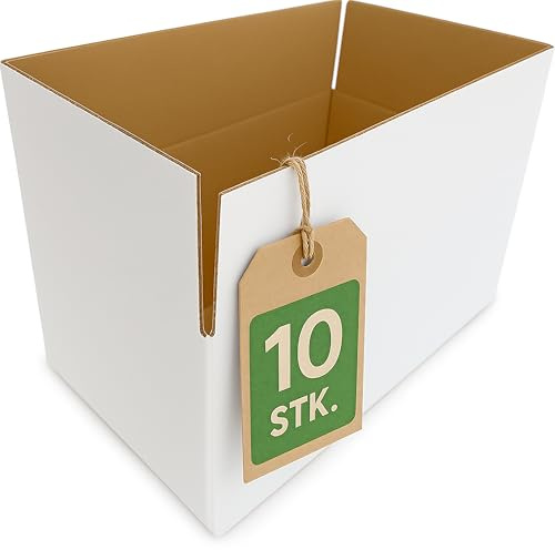 BiOHY kartong liten 300 x 180 x 112 (10 stycken) | fraktkartong – enkelvåg, vit, perfekt för säker frakt och förvaring litet paket låda 30 x 18 x 11,2 cm