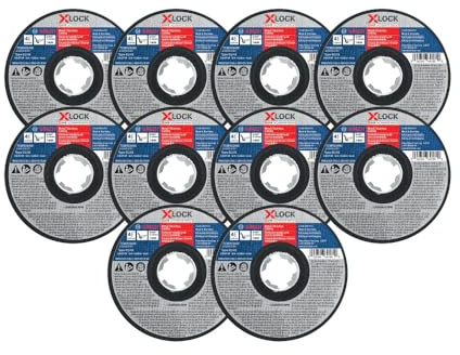BOSCH TCWX1S450P10 4-1/2 in. X-Lock® Metal/Stainless Steel Cutting Wheels - 10 Pack, 60 Grit, Type 1/41